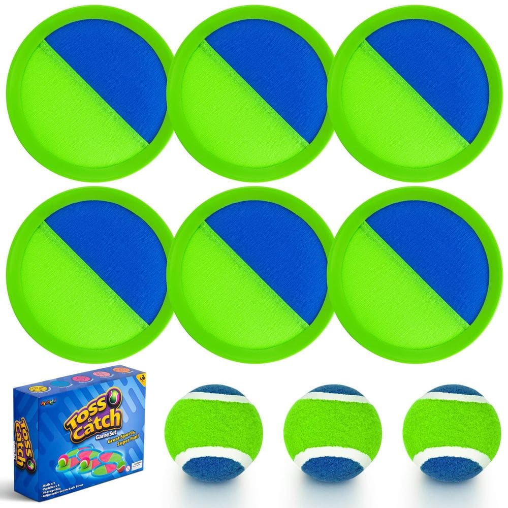 Jogo Toss and Catch Ball Ayeboovi 6 Paddle 3 Balls para crianças com mais de 3 anos