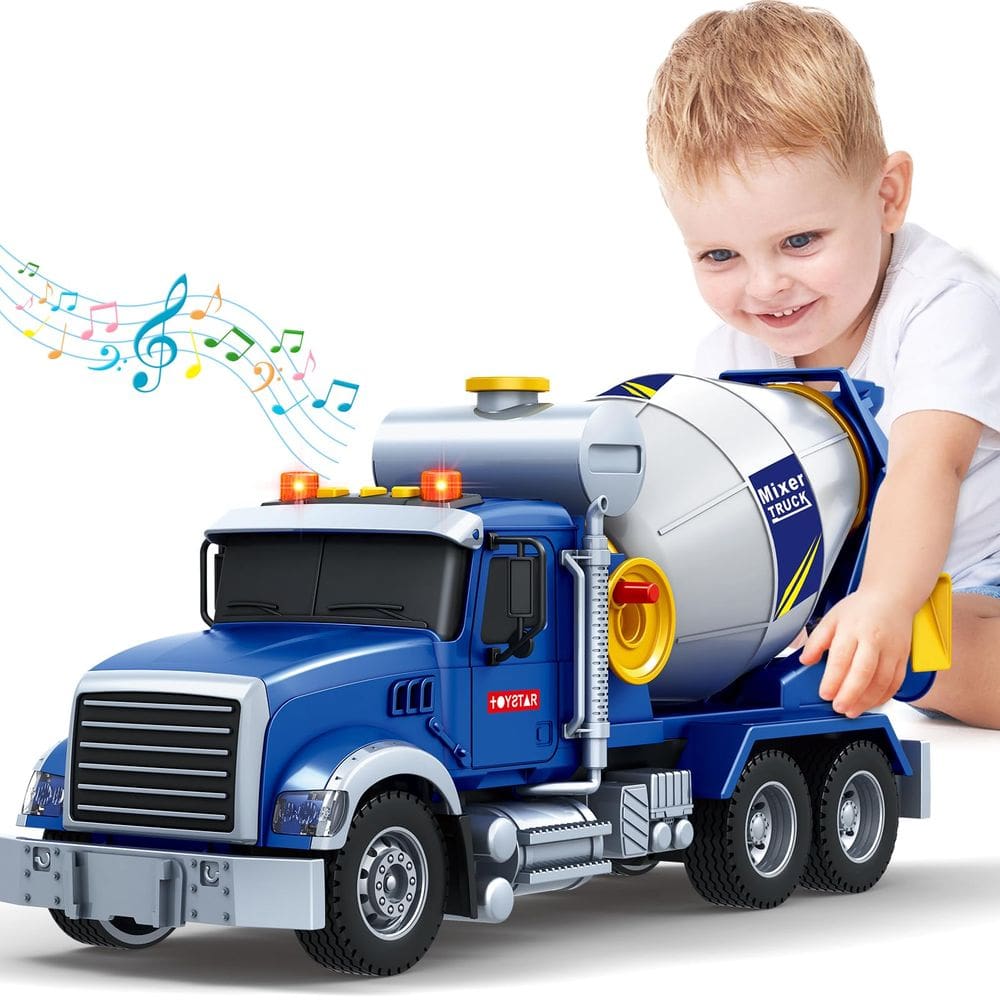 Caminhão misturador de cimento de brinquedo Bstoyder 15 Large com luzes e sons