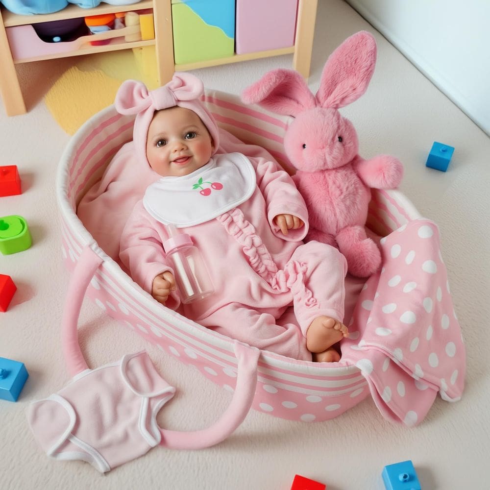 Conjunto de roupas para bonecas BABESIDE para 43-56 cm com berço