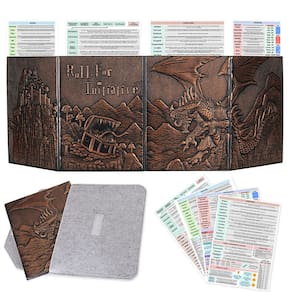 Tela DM CZYY DND em couro sintético gravado Dragon & Mimic
