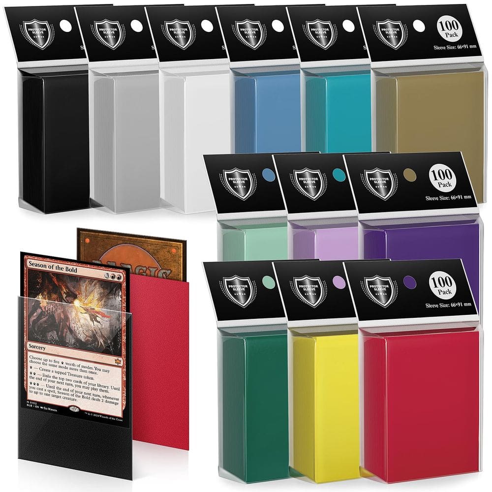 Card Sleeves Proijeut Matte Dual Trading, pacote 1200 (12 cores)