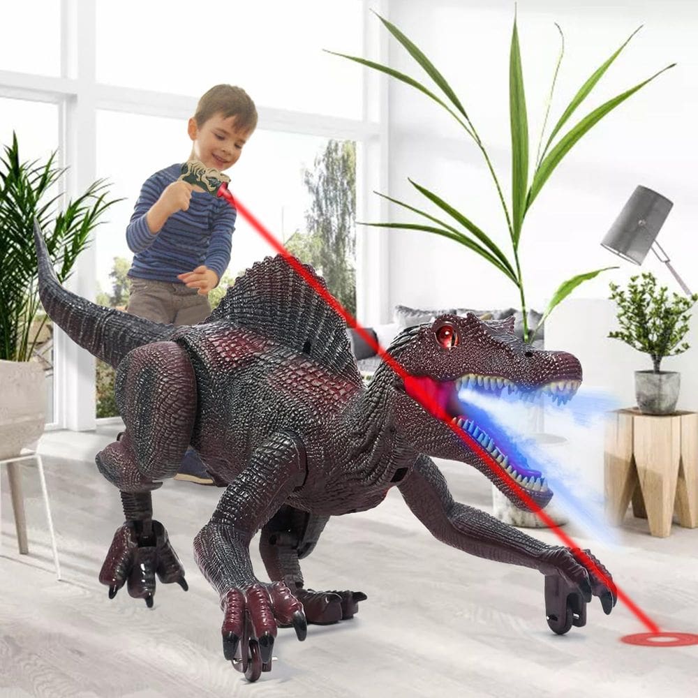 Brinquedo de dinossauro com controle remoto Richgv Spinosaurus com luz e spray