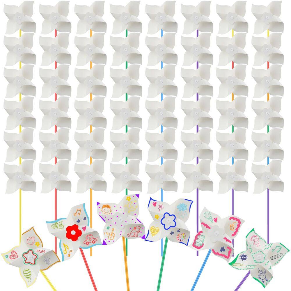 Craft Pinwheels Open, 100 unidades de papel branco branco para crianças