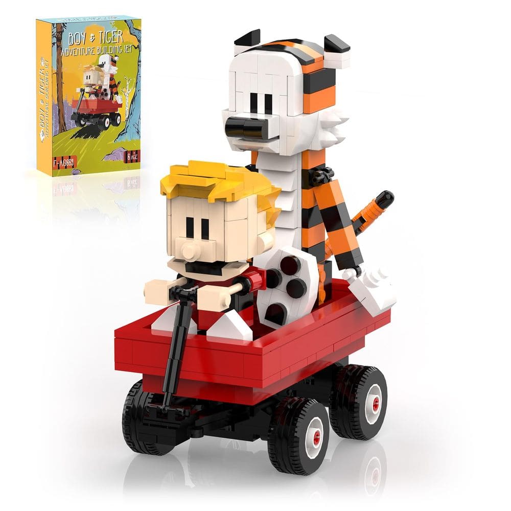 Conjunto de blocos de construção aphpaio Boy and Tiger Adventure 358 unidades