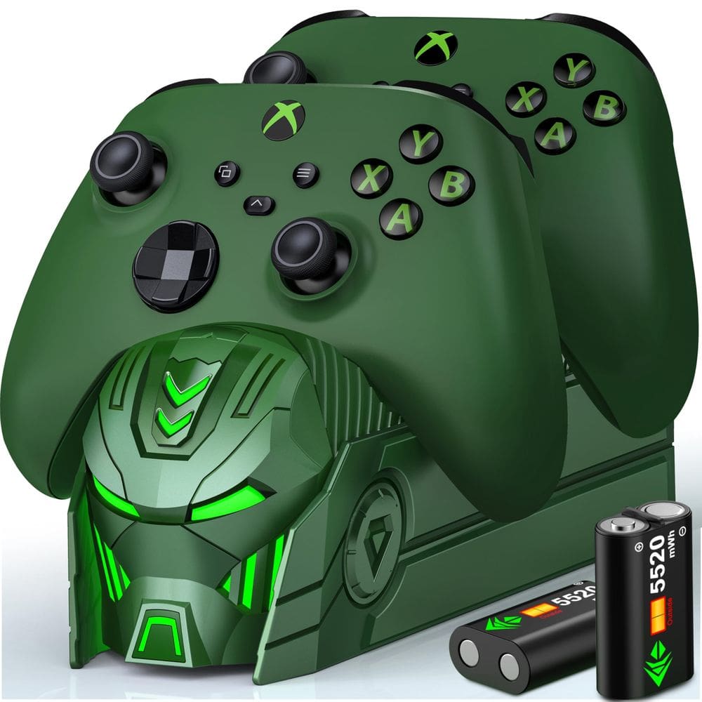 Estação de carregador de controle DINOSTRIKE Xbox com bateria de 2x5520mWh