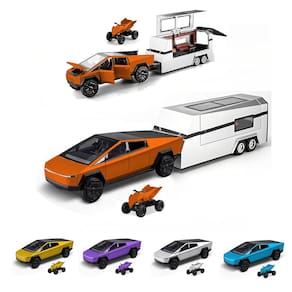 Caminhão de brinquedo Powvan Cybertruck Diecast Metal 1/32 com som 3+