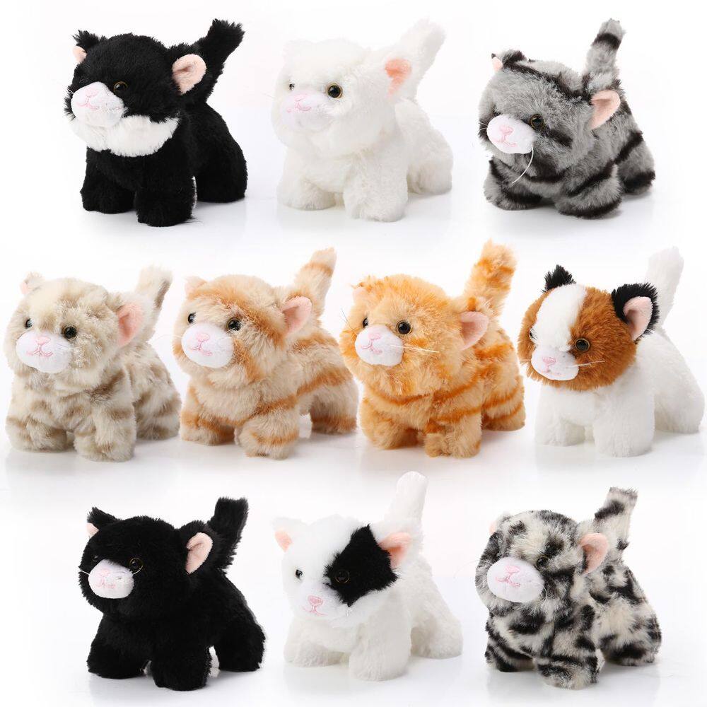 Bichos de pelúcia Lenwen Cat, 10 unidades de gatinhos de pelúcia macios de 12 a 14 cm