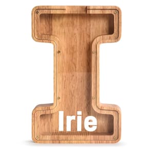 Piggy Bank PrimRend Wooden Letter Money Coin Cash Saving Bank