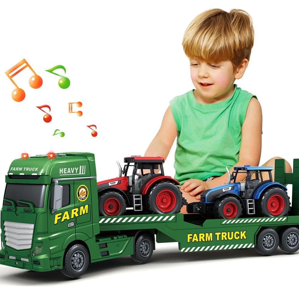 Toy Farm Truck Bstoyder para crianças de 3 a 8 anos com luzes e sons