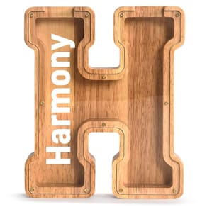 Piggy Bank PrimRend Wooden Letter Money Coin Cash Saving Bank