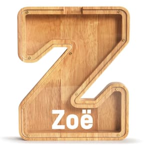 Piggy Bank PrimRend Wooden Letter Money Coin Cash Saving Bank