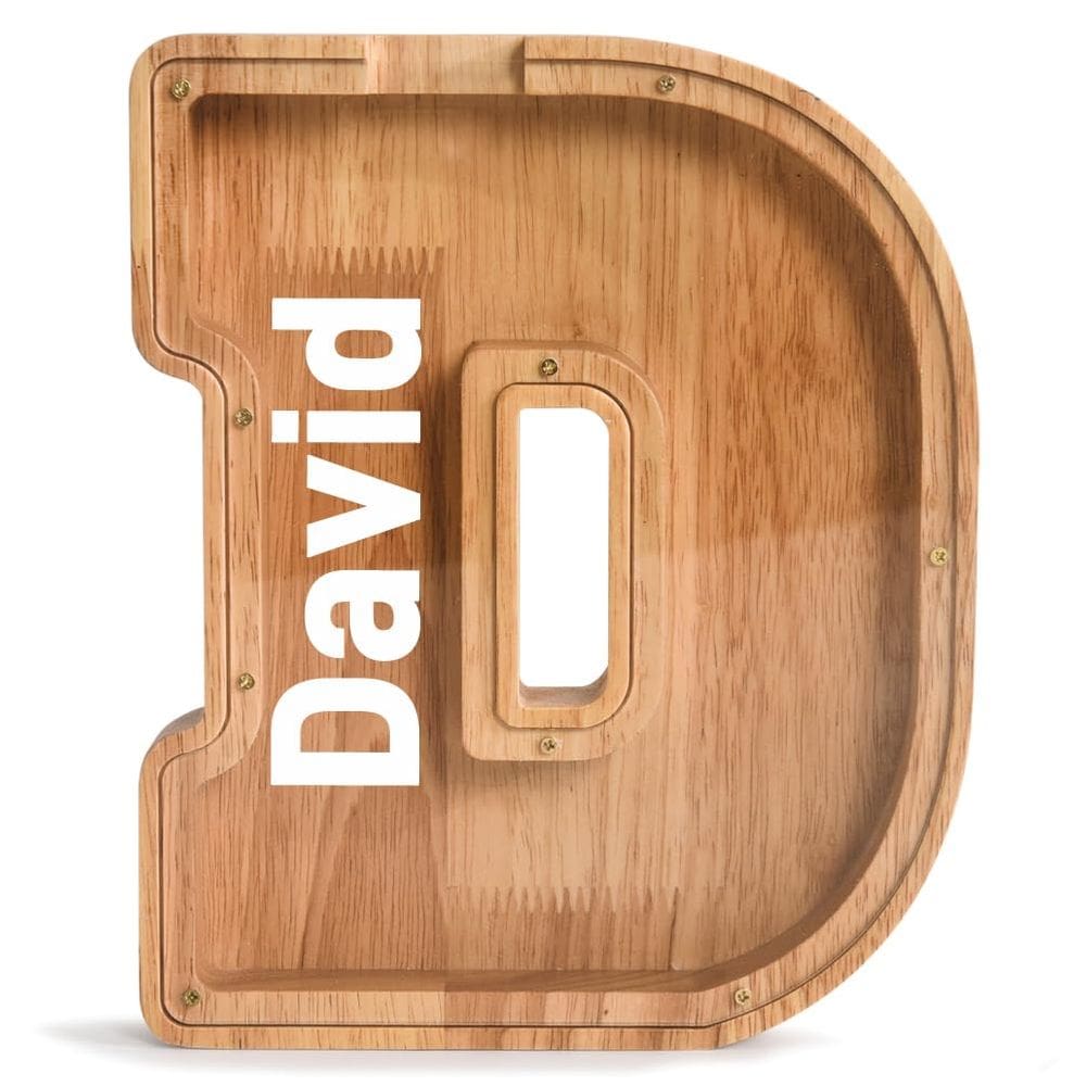 Piggy Bank PrimRend Wooden Letter Money Coin Cash Saving Bank