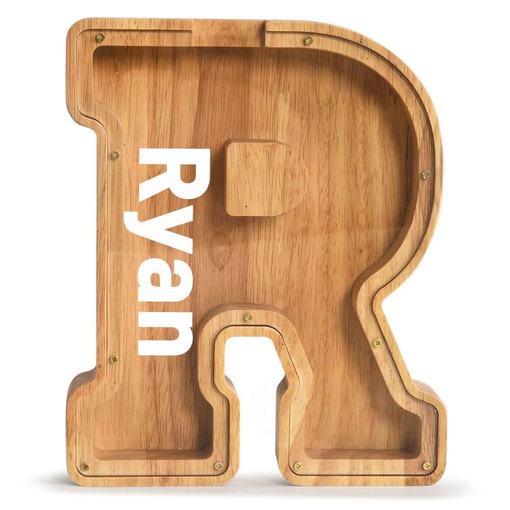 Piggy Bank PrimRend Wooden Letter Money Coin Cash Saving Bank