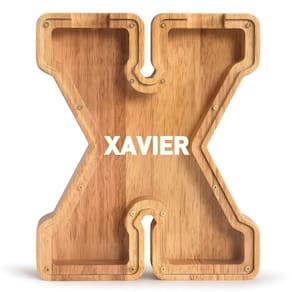 Piggy Bank PrimRend Wooden Letter Money Coin Cash Saving Bank