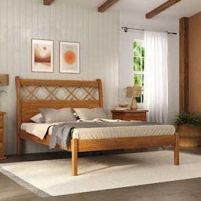 Cama King em Madeira Maciça Gramado Móveis Nathalia