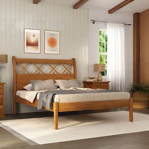 Cama Queen em Madeira Maciça Gramado Móveis Nathalia