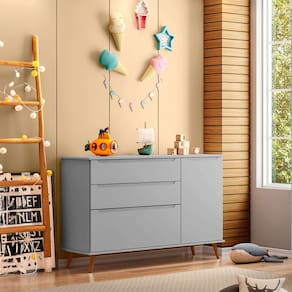 Cômoda Infantil 3 Gavetas 1 Porta 100 MDF Melinda Phoenix Baby