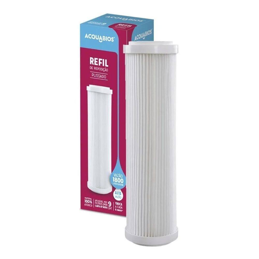 Refil Caixa D`Agua Plissado Lavável 9 3/4 25 Micra Acquabios