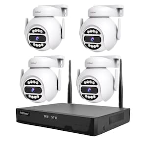 4 Cameras e NVR Full HD 4MP IP Domo Segurança Wi-Fi 5G PTZ Vídeo Sem Fio Detecção de Movimento