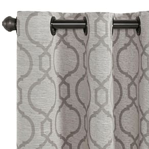Cortina Rústica Estampada 2,70M X 2,30M Moderna Sala Cinza