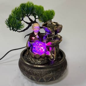 Fonte de Água Decorativa Buda, Decoração Zen para Casa e Jardim, Símbolo de Iluminação