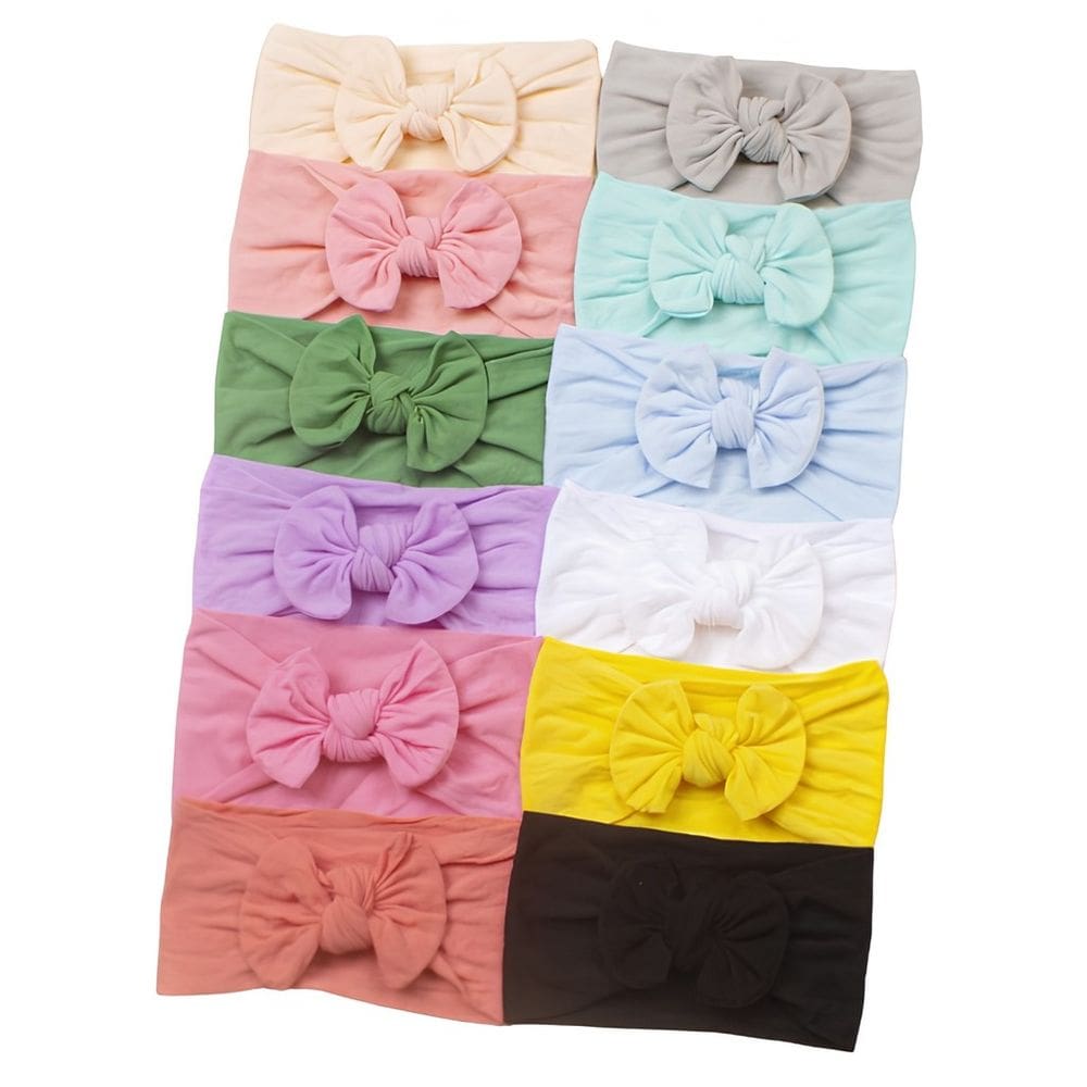 Laços de Cabelo Infantil Menina Bebê Turbante Kit com 12