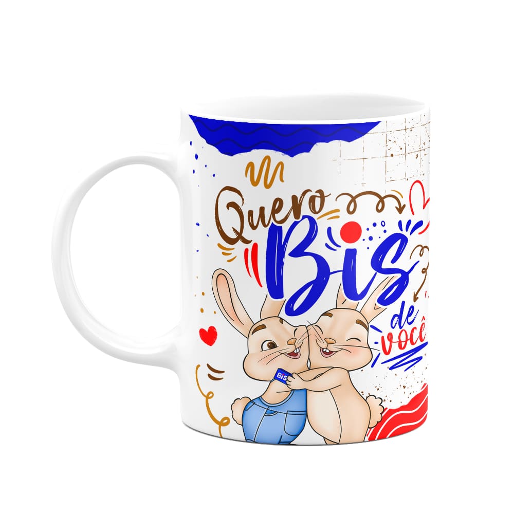 Caneca Páscoa Doce - Quero bis de você - 325ml