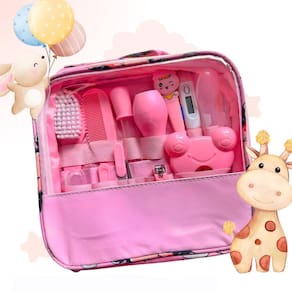 Kit Higiene Recém Nascido Rosa Aspirador Nasal Termômetro