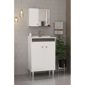 Conjunto de Banheiro Economico Branco c/ Amendoa 60CM - Fabribam