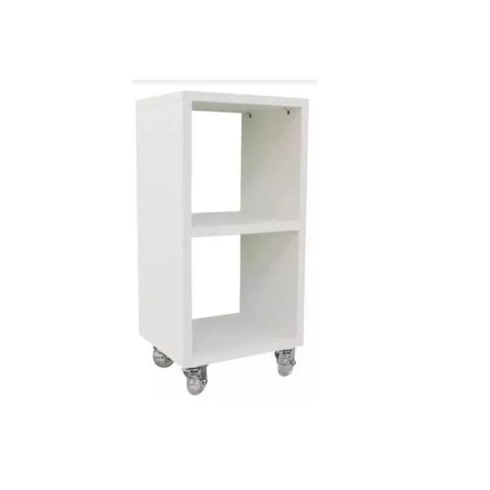 Mesa De Cabeceira / Aparador Em Mdf Com Rodizios - Branco