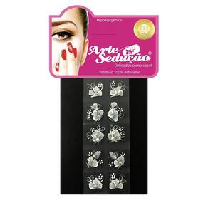 Kit 250 Adesivos Unhas Arte Sedução, Artesanal, Branquinho