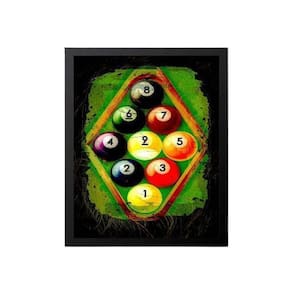 Quadro Decorativo Bolas De Sinuca 33X24 Com Vidro - Preta