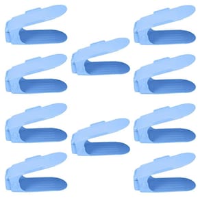 Kit 10 Organizadores Sapatos Reforçado Regulagem Altura Azul