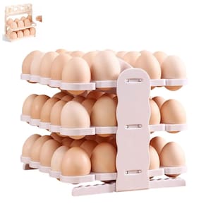 Porta Ovos 60 Ovos Suporte 3 Andares Organizador Geladeira Guarda Ovo Bancada Mesa Armario Cozinha Restaurante Dobravel Resistente