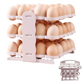 Suporte Porta Ovos 60 Ovos Organizador 3 Andares Geladeira Guarda Ovo Mesa Bancada Cozinha Armario Dobravel Resistente Armazenamento