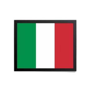 Quadro Decorativo Bandeira Itália 45X34Cm Moldura Preta