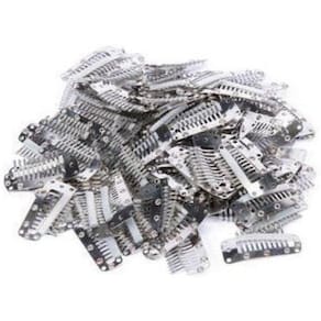 Presilha Tic Tac Apliques Perucas Alongamentos 10Un Prata