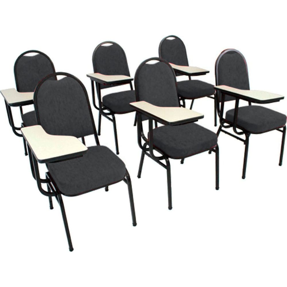 Kit com 6 Cadeiras Universitária para Auditórios Linha Hotel Marrom