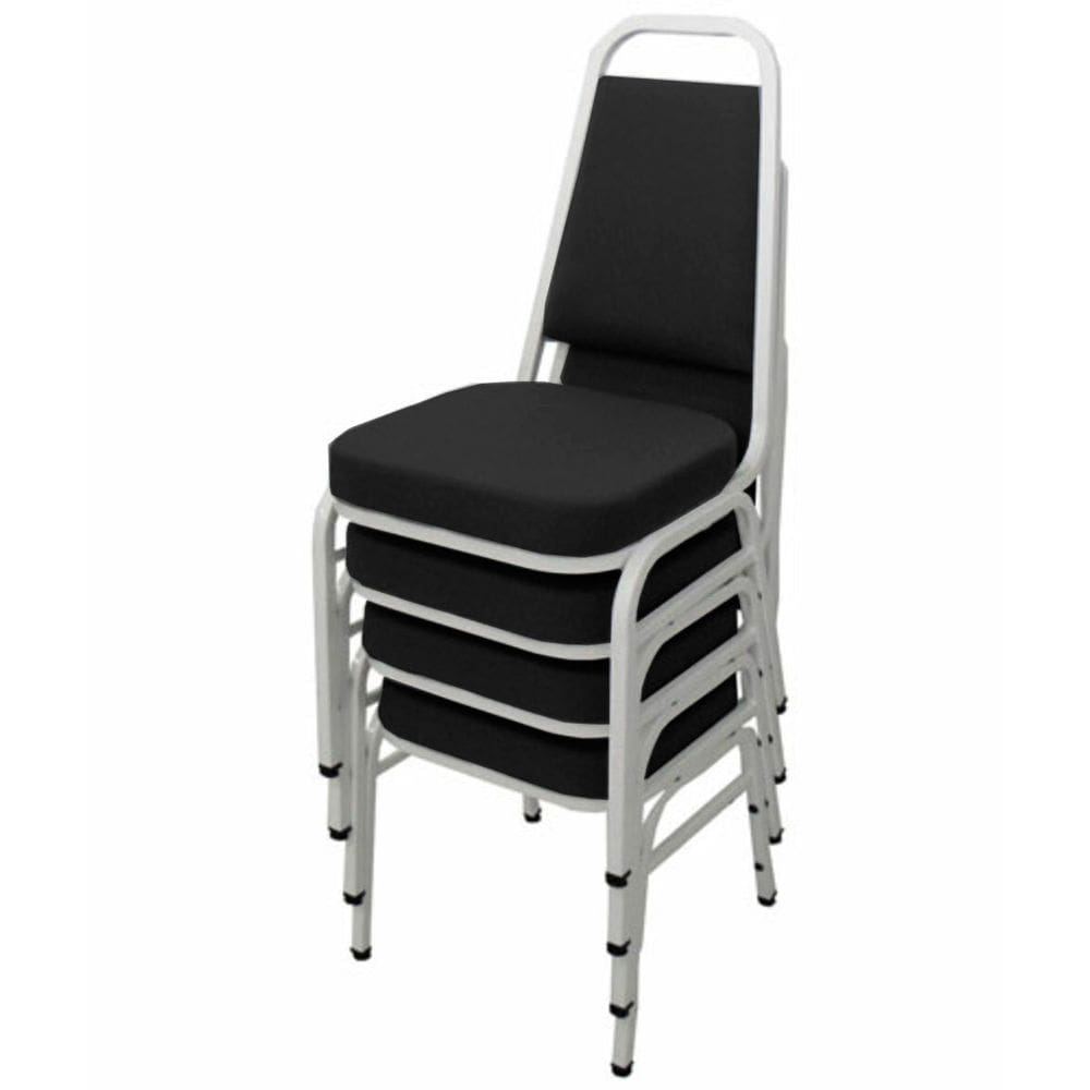 Kit com 4 Cadeiras Empilháveis Linha Hotel Plus Preto