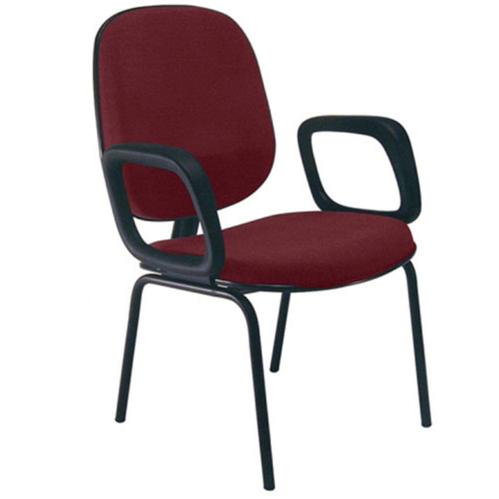 Cadeira para Igrejas Evangélicas com Braços Diretor para Escritório Linha Uno Vermelho