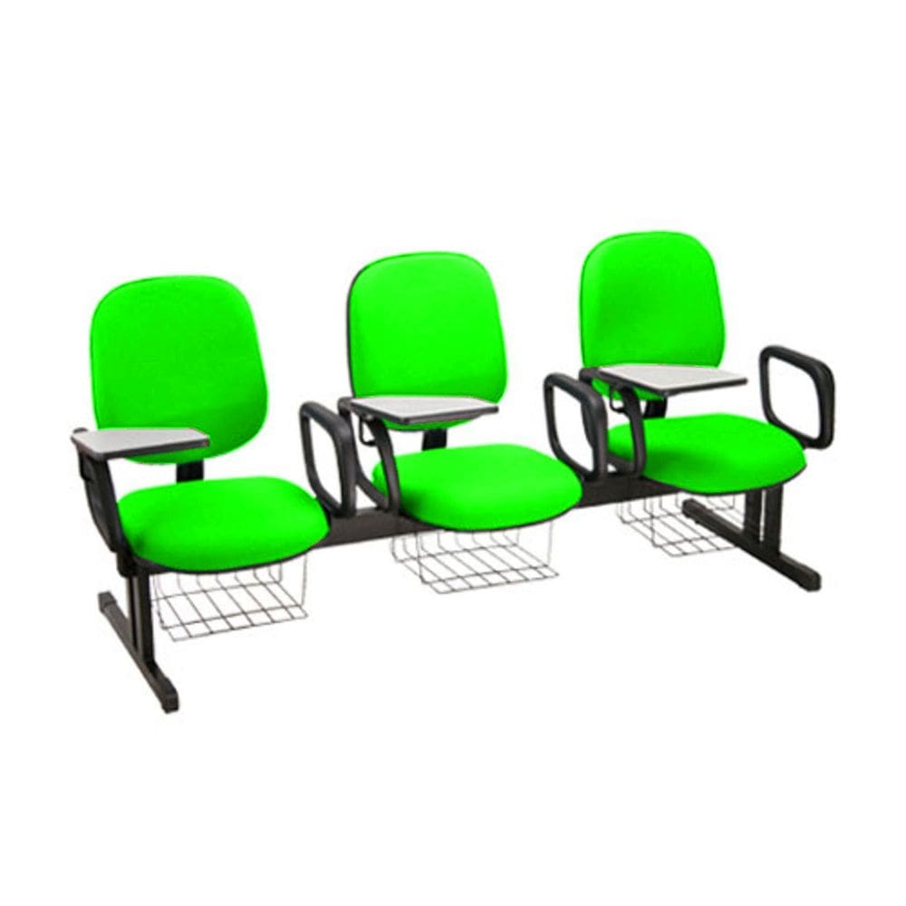 Cadeira Escolar em longarina para Escolas Linha Uno Verde