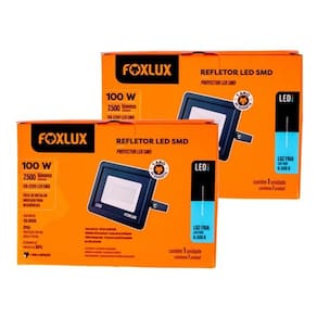 Kit 2 Refletor LED 100W IP65 6.500K Bivolt Foxlux
