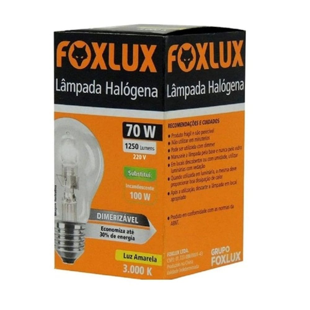 Lampada Halogena Classica 70W 220V Foxlux