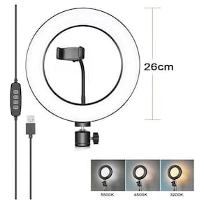 Kit Iluminação Led Ring Light 10 + Ring Light 6 Mini Tripé E
