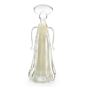 Anjo Em Cristal Murano Pérola São Marcos 28cm