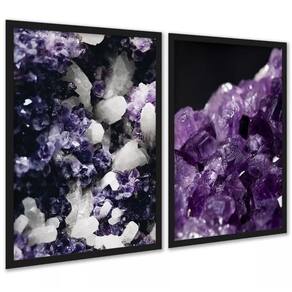Kit 2 Quadros Decorativos Pedras - Cristais 24X18Cm