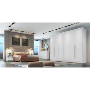 Guarda Roupa Casal 100% MDF 6 Portas 6 Gavetas - Robust -Branco - Móveis Novo Horizonte