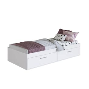 Cama Solteiro com 2 Portas Basculantes CT1080 190x80cm Branco - Art In Móveis