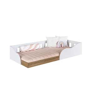 Cama Montessoriana Infantil Solteiro com Proteção Lateral CM6080 190x80cm Branco - Art In Móveis