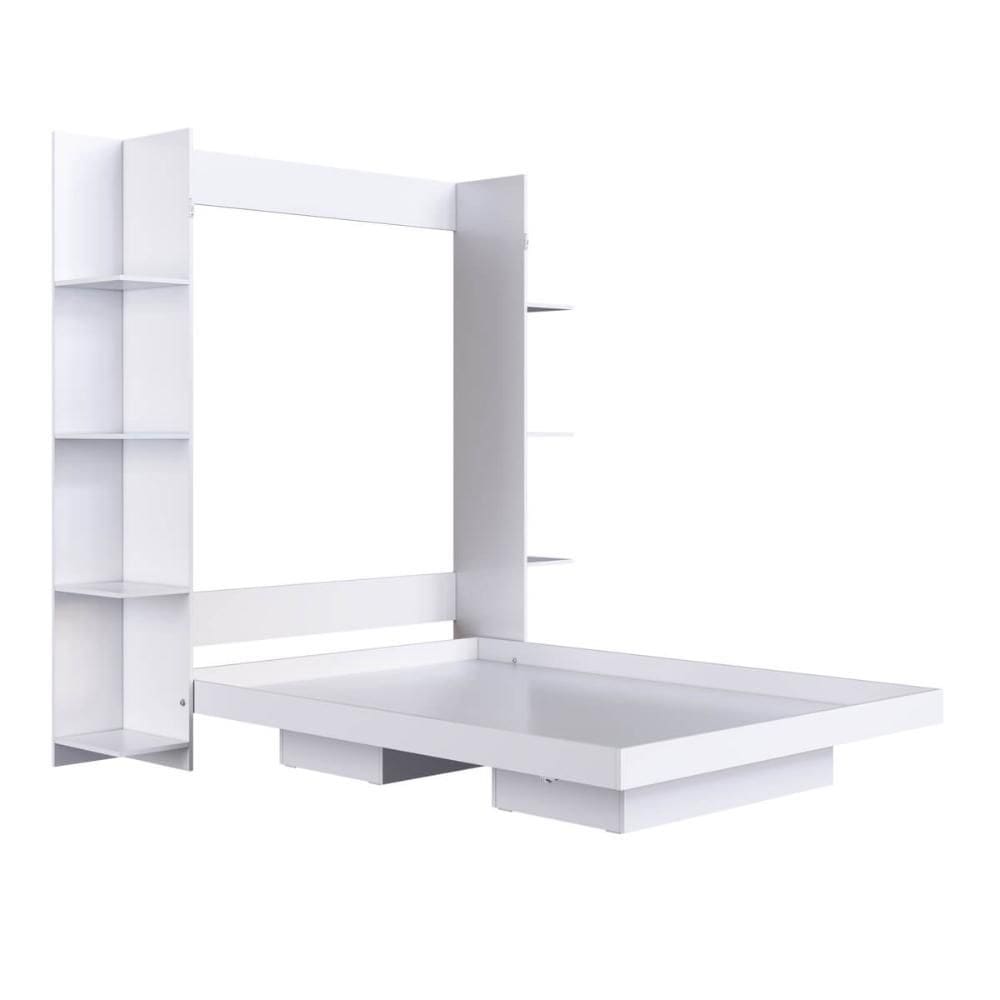 Cama Articulada Casal Vertical com 8 Prateleiras e 2 Nichos CV1145 140cm Branco - Art In Móveis